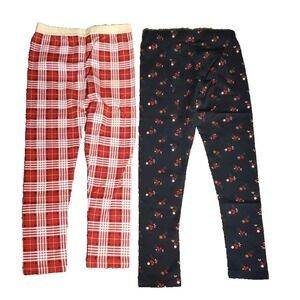 Carter's Kid Girls Legging Pants 7/7A Red & Black NWT